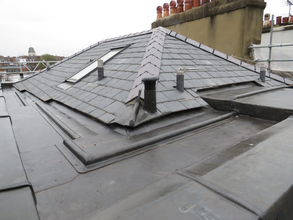 Kensington London Slate Lead Roof Code 8 lead box gutters welsh slate cwt-y-bugail